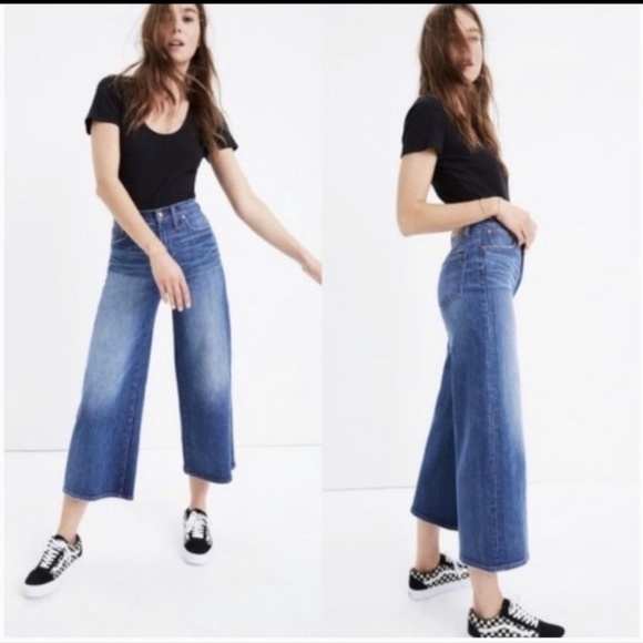 Madewell Denim - Madewell Wide Leg Crop Jeans Bainbridge Wash 26